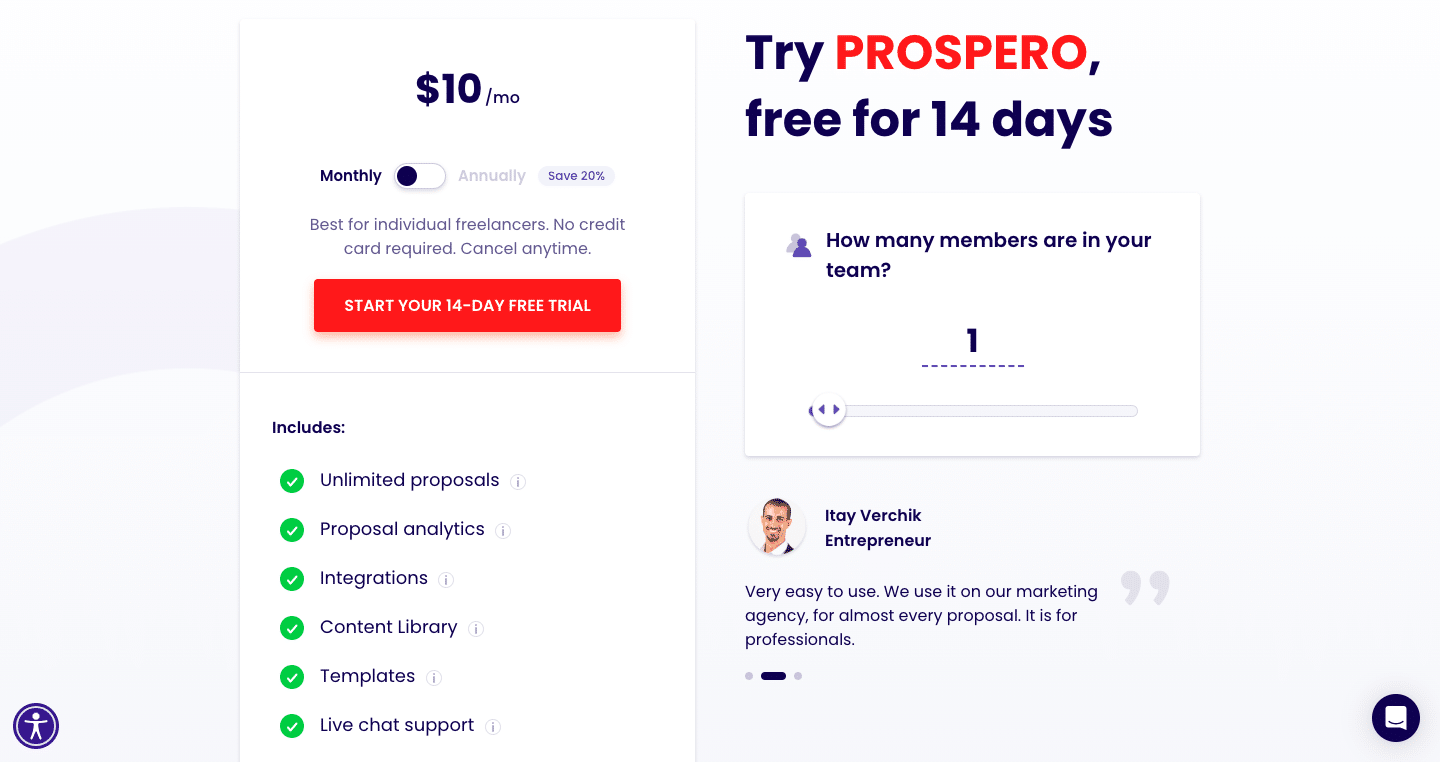 Prospero pricing plans