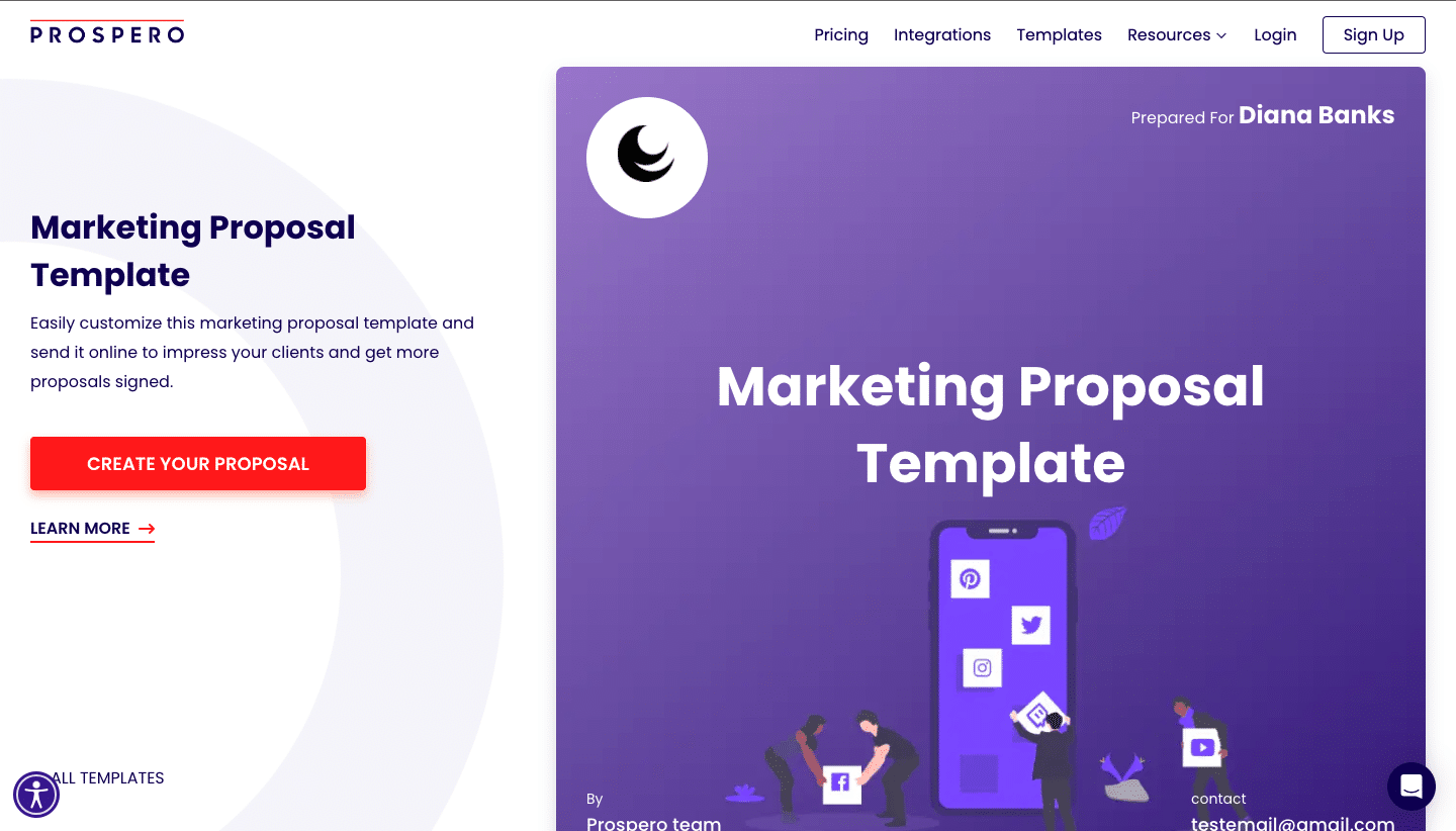 Prospero - marketing proposal template