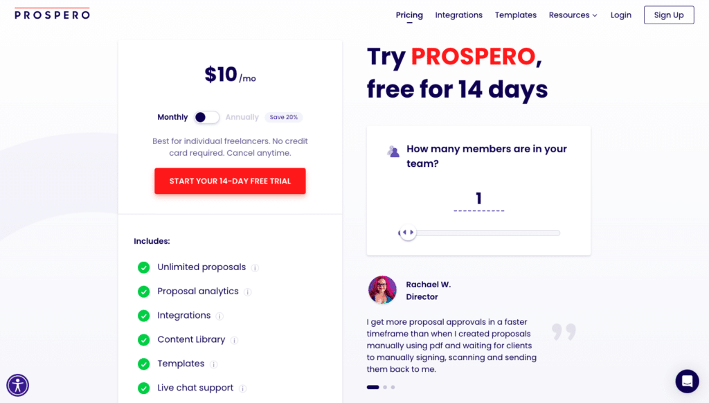 Prospero Pricing Plan