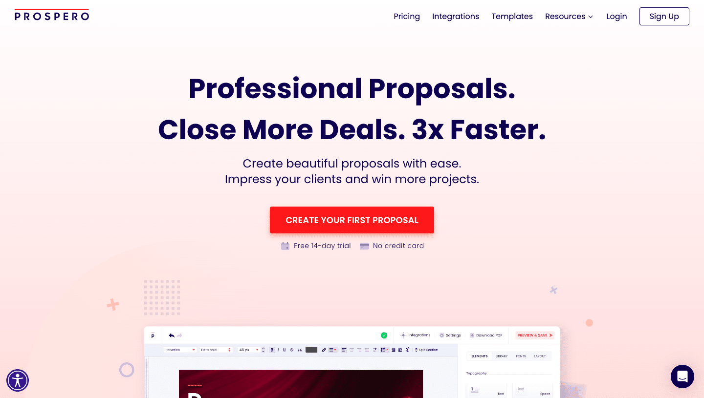 Prospero proposals website