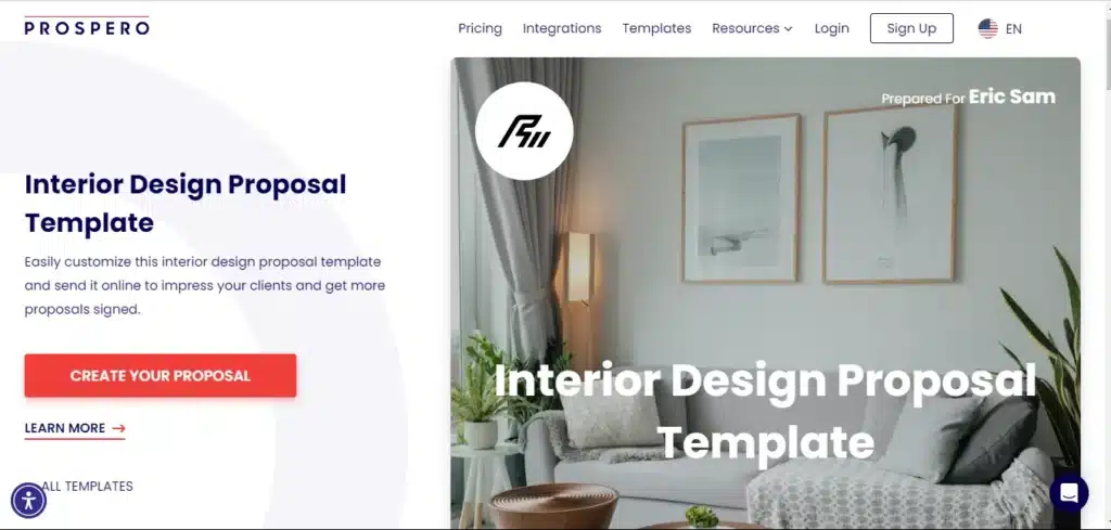 interior design proposal template Prospero