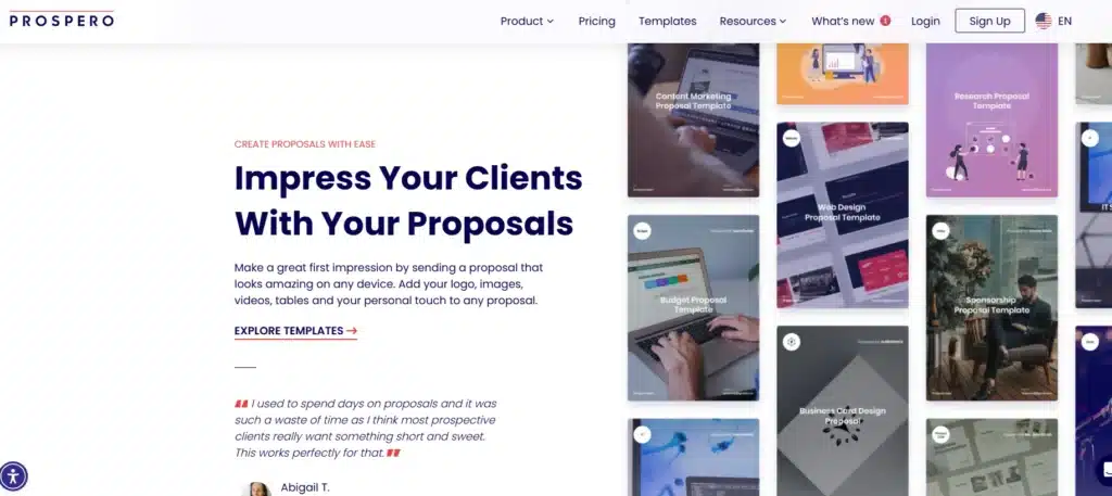 Prospero Proposal Templates