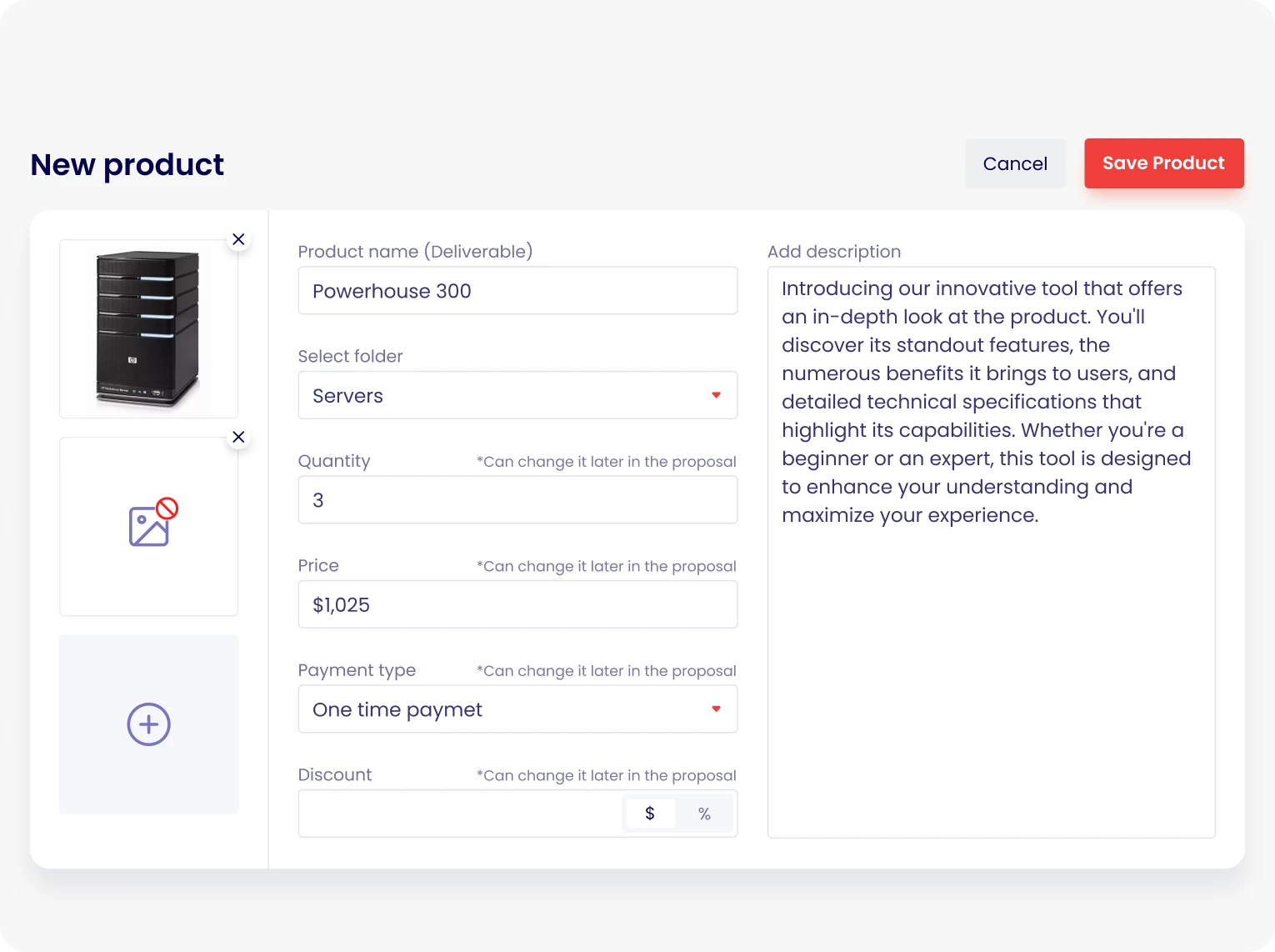 Add new products manually with ease