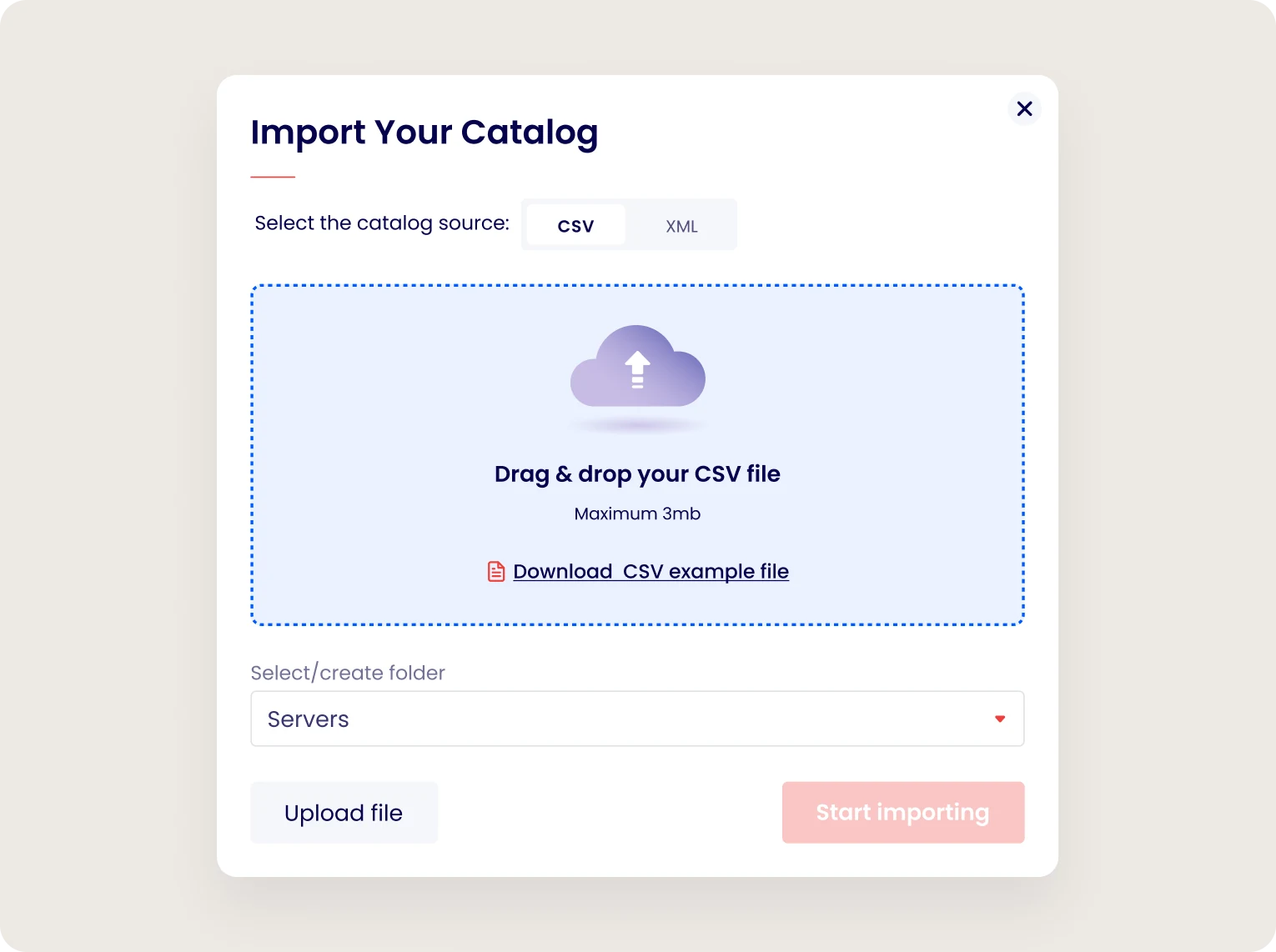 Bulk upload products with CSV
